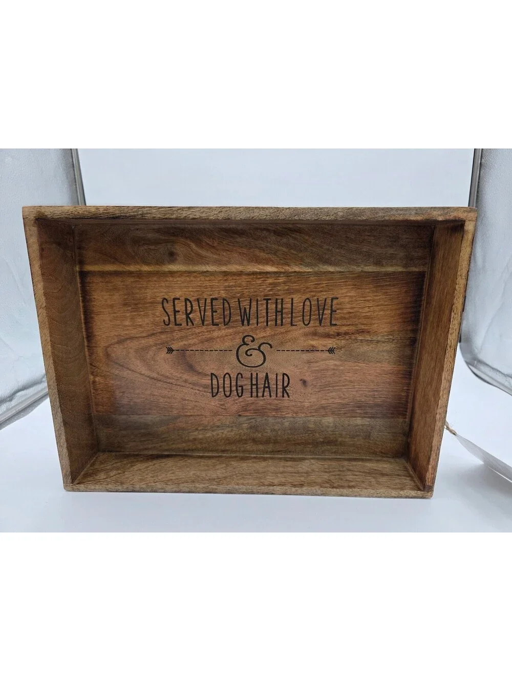 Wooden Serving Tray with Handles - 